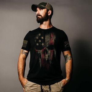 Grunt Style Black and Red Patriotic T-Shirt